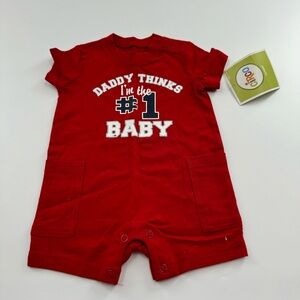 Circo Red Baby Romper – 3M, “Daddy Thinks I’m the #1 Baby” – NWT